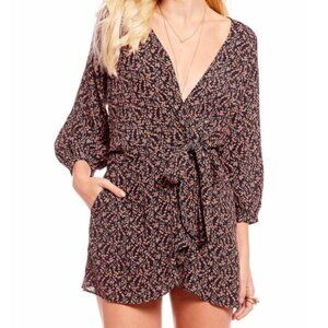 FREE PEOPLE Clara Liberty Tunic/ Mini Dress - Black/Pink - Size XS